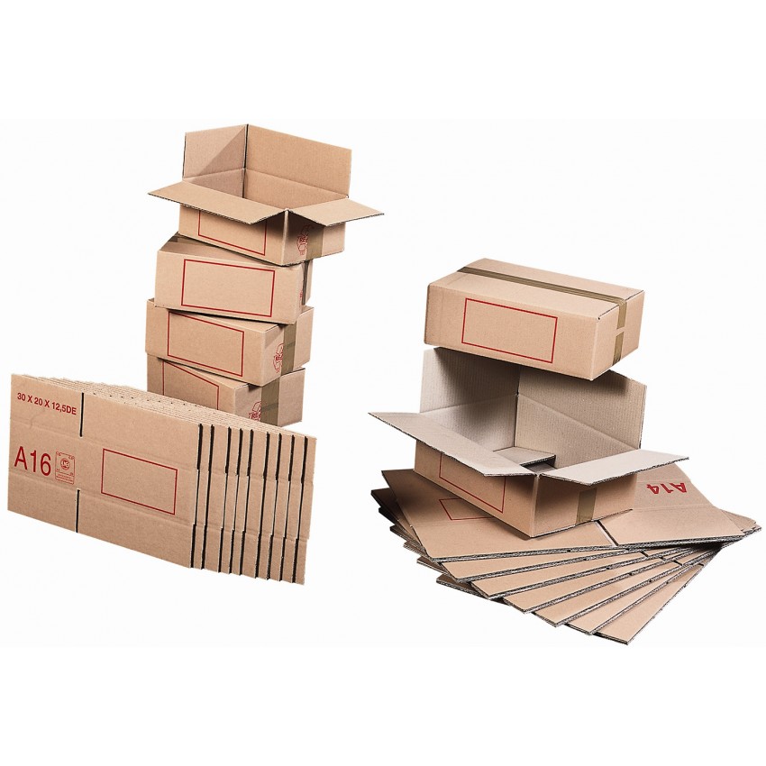 Caisse carton Galia double cannelure avec couvercle